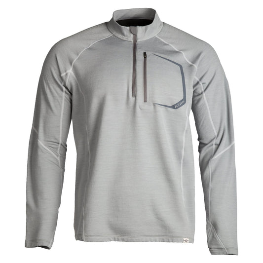 Klim Teton Merino 1/4 ZIP sous-couche grise en laine mérinos - EdTools